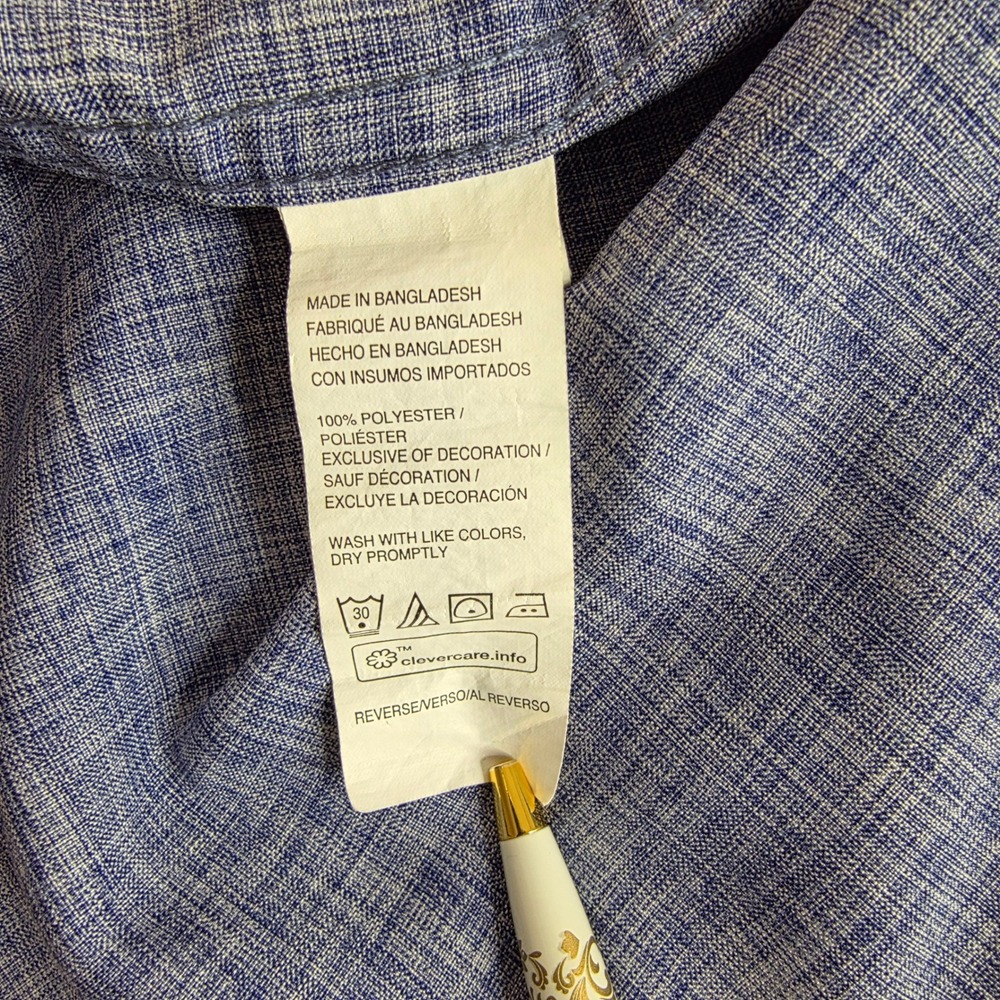 IZOD Saltwater Fishing Shirt‎ Mens XXL Blue Excellent Short Sleeve Mesh Vent - Picture 6 of 8